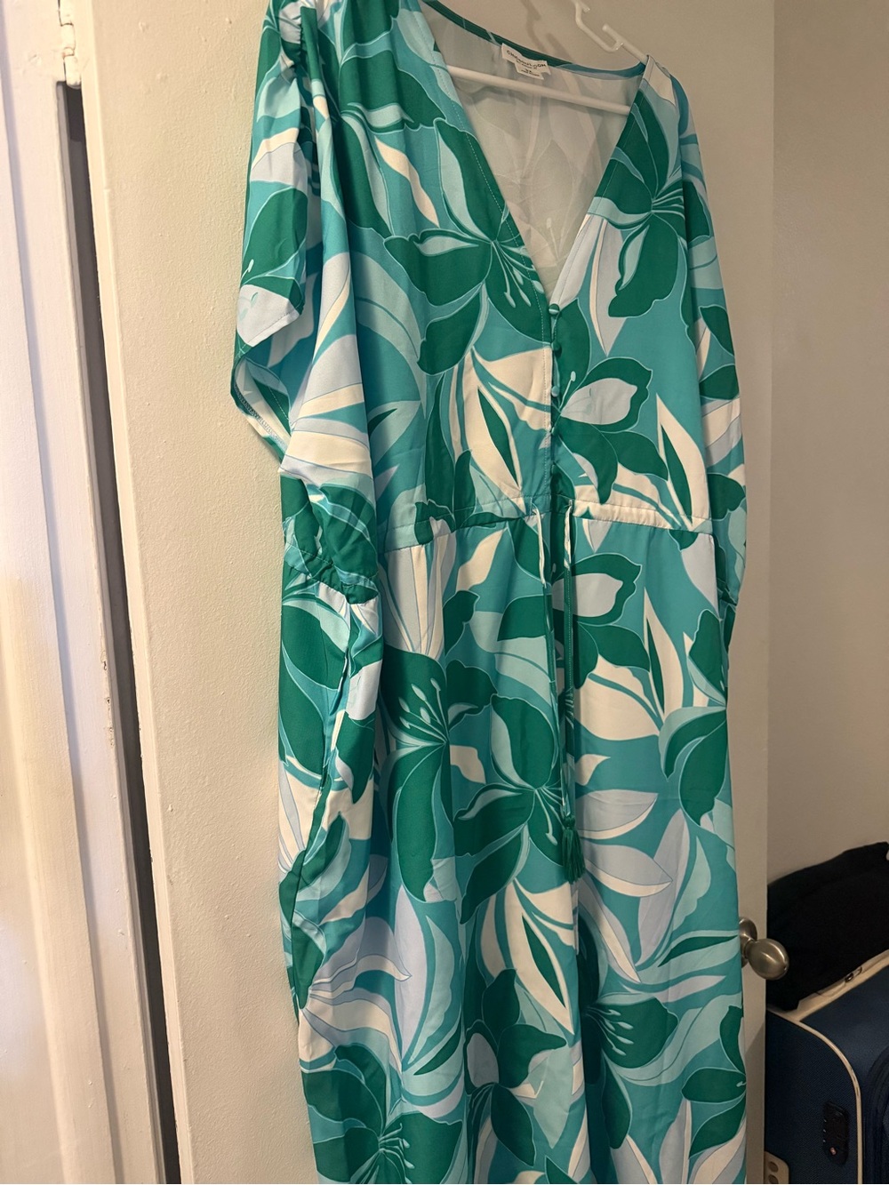 Chic Soul Teal and White Floral Maxi Dress